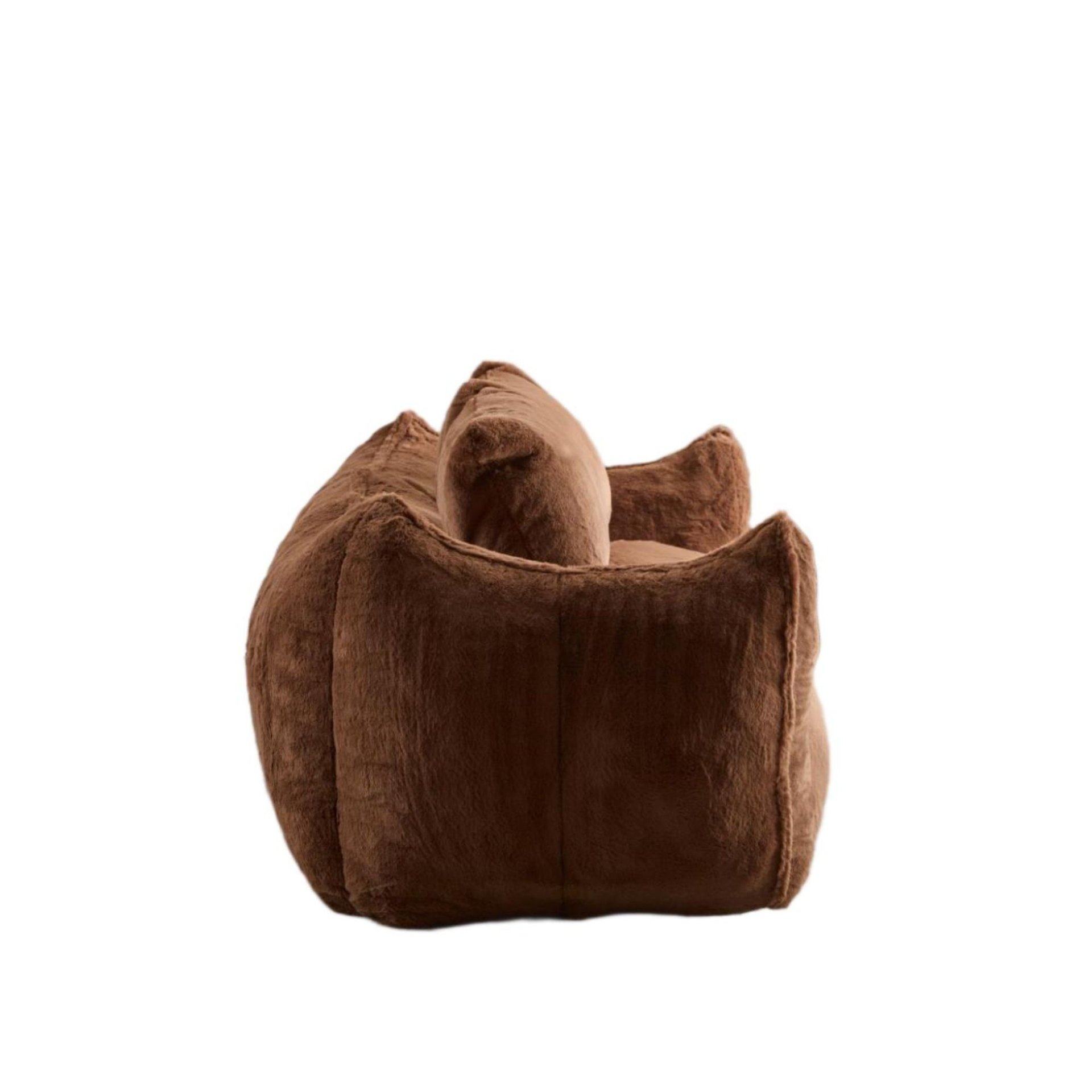 Giant Bean Bag Couch, Ultra Soft Fluffy Loveseat For Living Room Reading Chair With Pillows - Brown - Image 14
