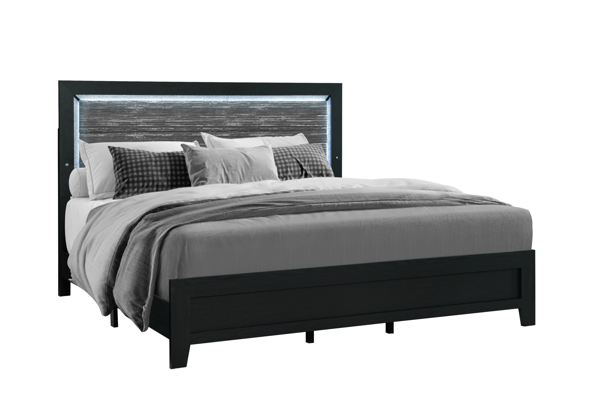 Carlos - Full Bed With LED - Black - Image 8