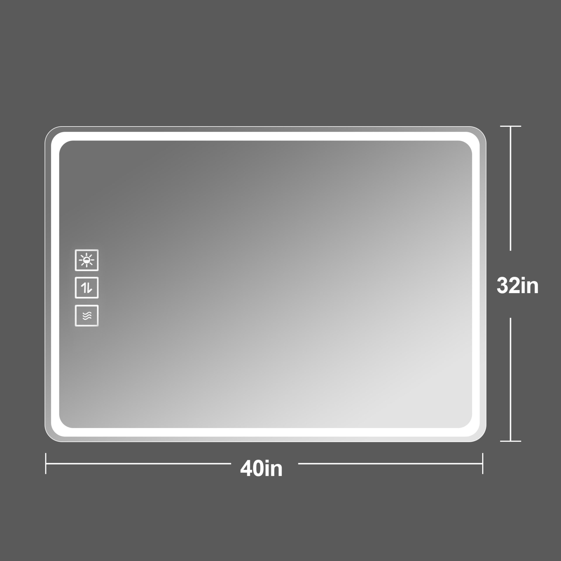 40X32" LED Bathroom Mirror Vanity Mirrors With Front Lights Wall Mounted Anti-Fog Frameless Make Up Mirror With Light Copper Free Silver Mirror Horizontal Or Vertical - Silver - Image 10