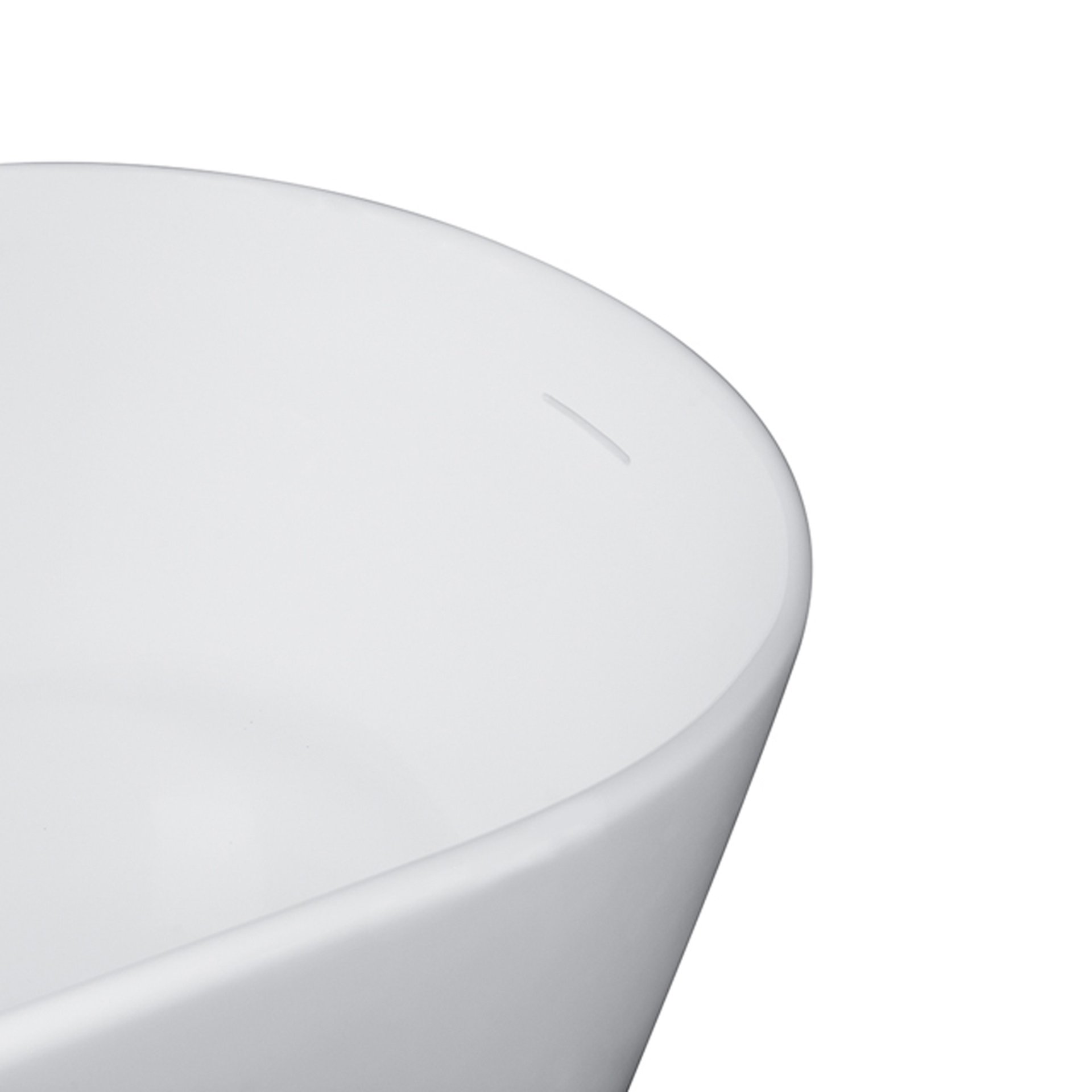 Solid Surface Stone Resin Oval Shape Soaking Bathtub With Overflow For The Bathroom - Matte White - Image 9