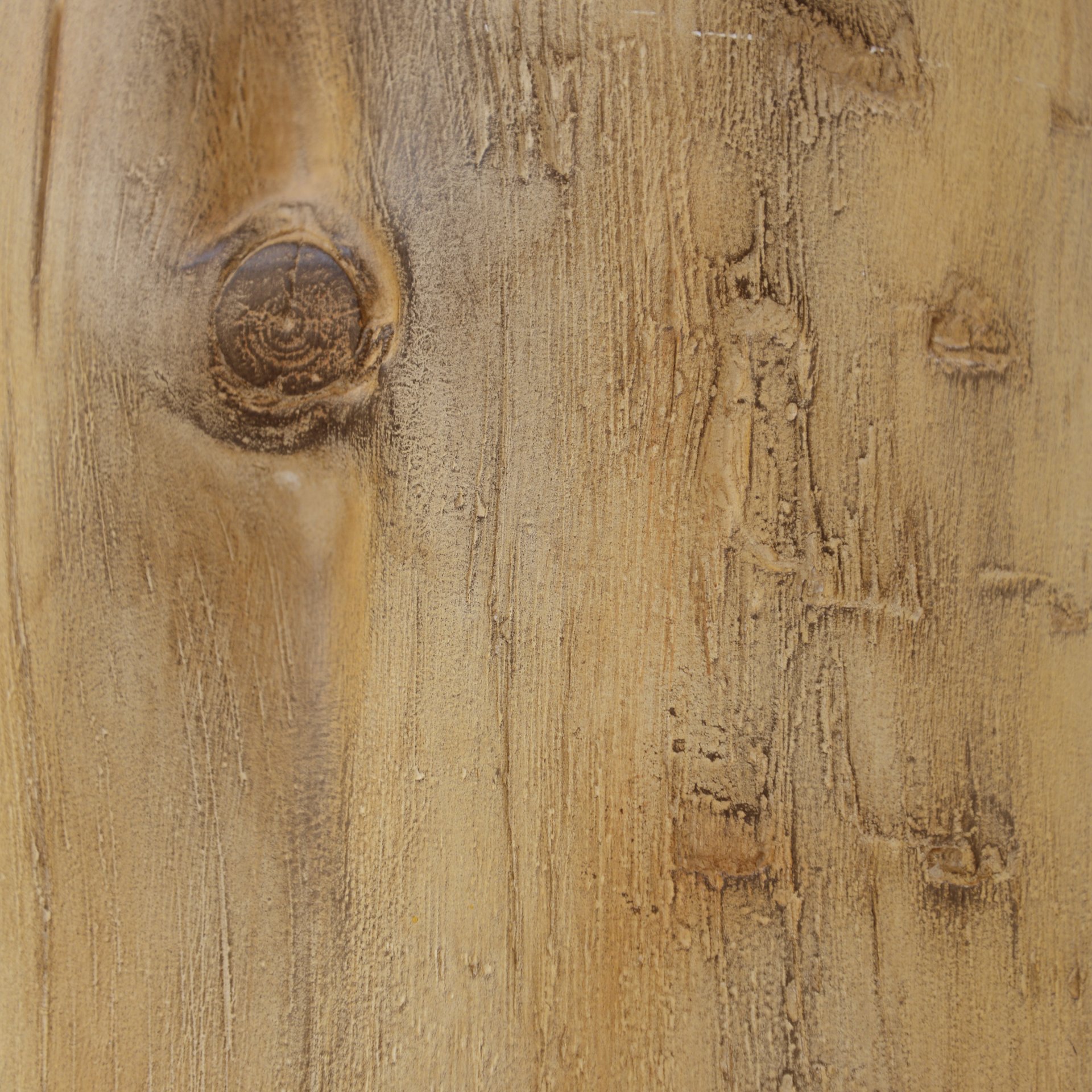 Hand Painted Wood Stump Style Outdoor Side Table - Light Brown - Image 8