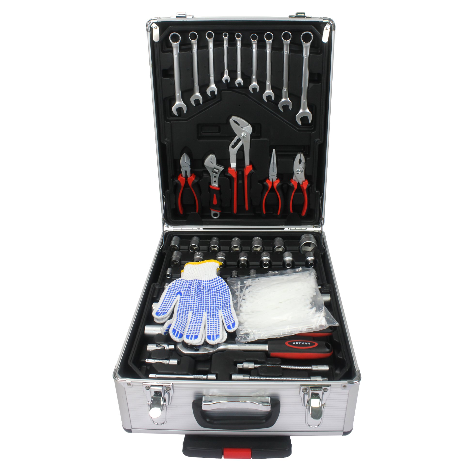 899 Piece Home Repair Tool Set With Rolling Plastic Toolbox, 4 Drawers, General Household Maintenance Kit For Garden, Homeowner, Handyman - Silver - Image 7