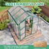 Newly Marketed Gain Height Windproof Aluminum Greenhouse 6 X 8 Ft Polycarbonate Greenhouse Raised Base And Anchor Aluminum Heavy Duty Walk - In Greenhouses For Outdoor Backyard In All Season - Green - Image 13