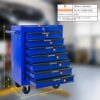 Rolling Metal Tool Chest With 7 Drawers, 20" Steel Storage Cabinet With Ball Bearing Slides - Black / Blue - Image 8
