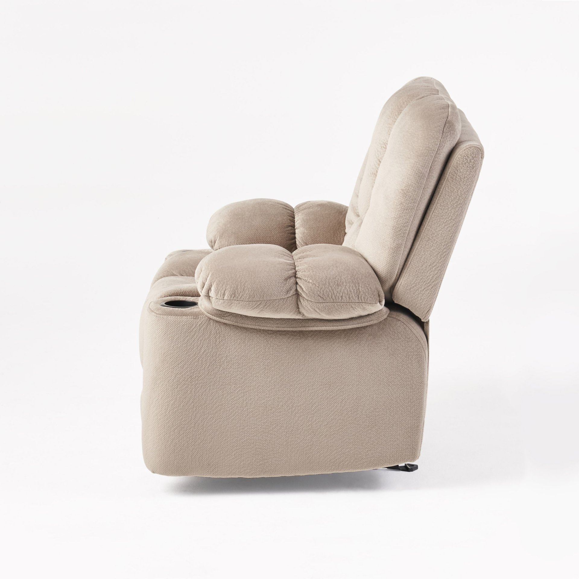 Luxurious Manual Recliner Chair, Skin-Friendly, Dual Cup Holders - Coffee - Image 15