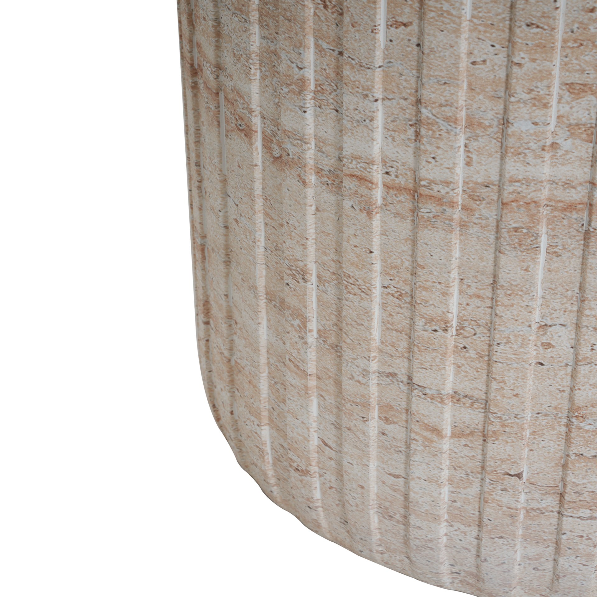 Elegant Outdoor / Indoor Lightweight Concrete Side Table With Travertine - Beige - Image 7