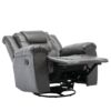 360° swivel And Rocking Home Theater Recliner Manual Recliner Chair With Wide Armrest For Living Room - Gray - Image 13