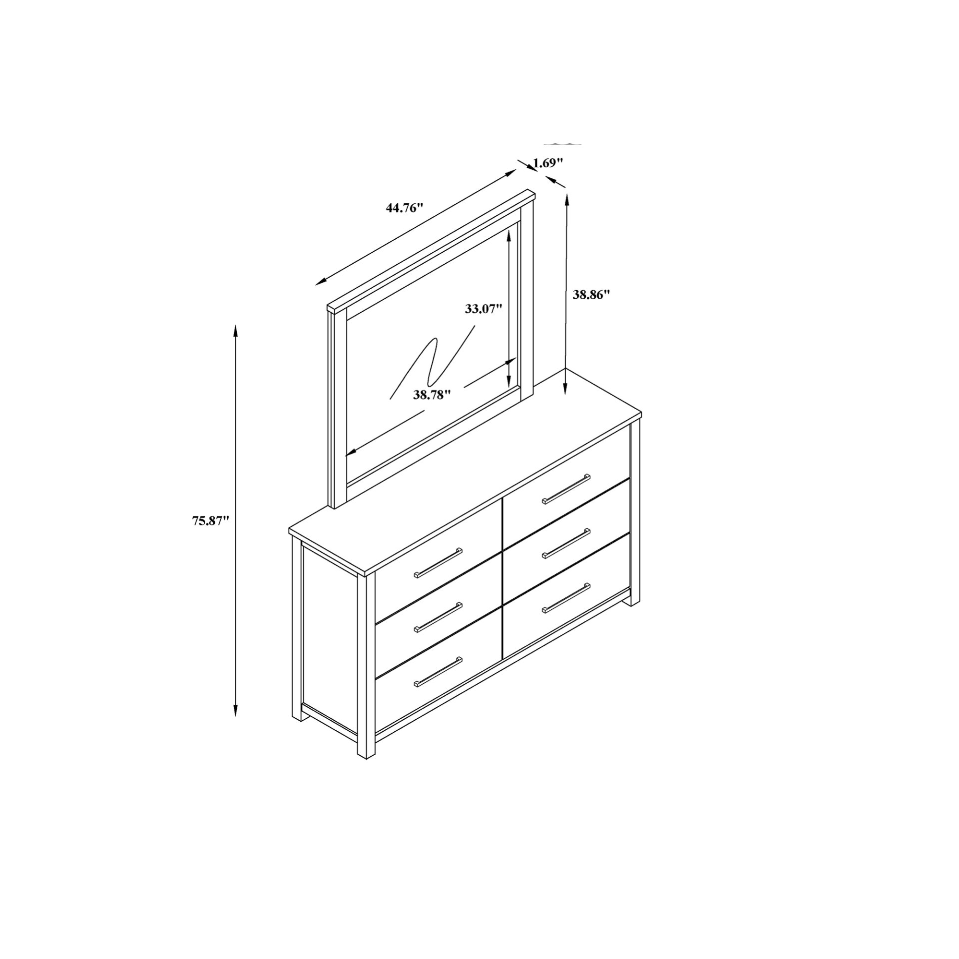 Avery - King Bedroom Set & Bookcase Headboard, Low Profile Bed, Spacious Drawers - Beige - Image 8