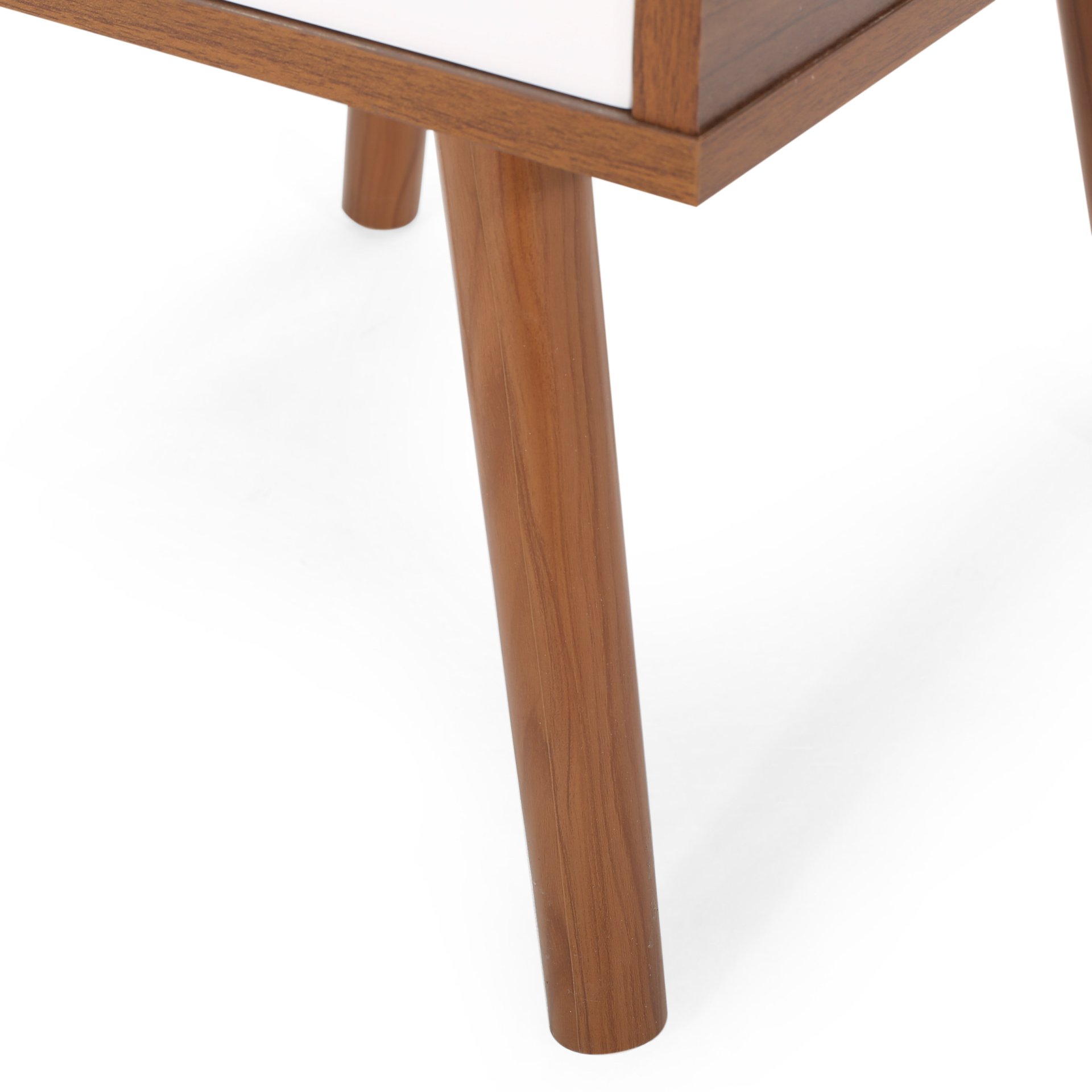 2 Toned Particle Board End Table - White / Walnut - Image 13