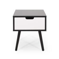 2 Toned Particle Board End Table - Black White