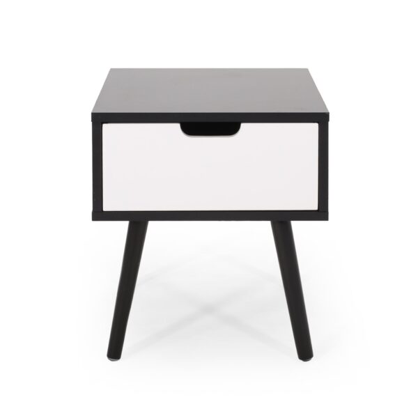 2 Toned Particle Board End Table - Black White