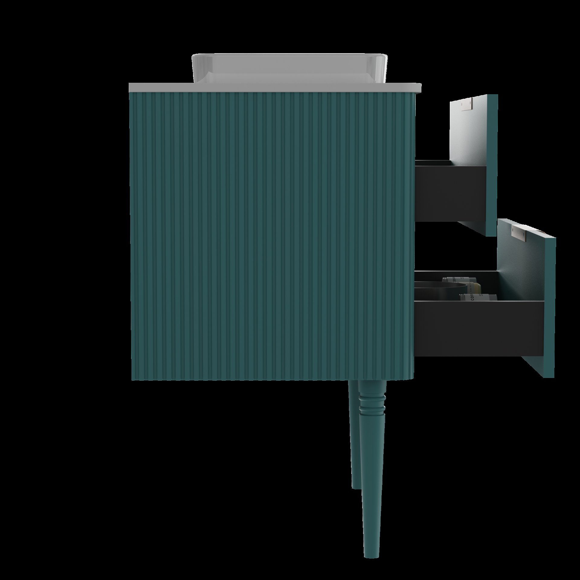 Elena - Modern Bathroom Vanity With Sink Luxury Bathroom Vanity With Ample Storage, 2 Soft Close Drawers, 2 In 1 Floating Or Freestanding Design - Blue - Image 8