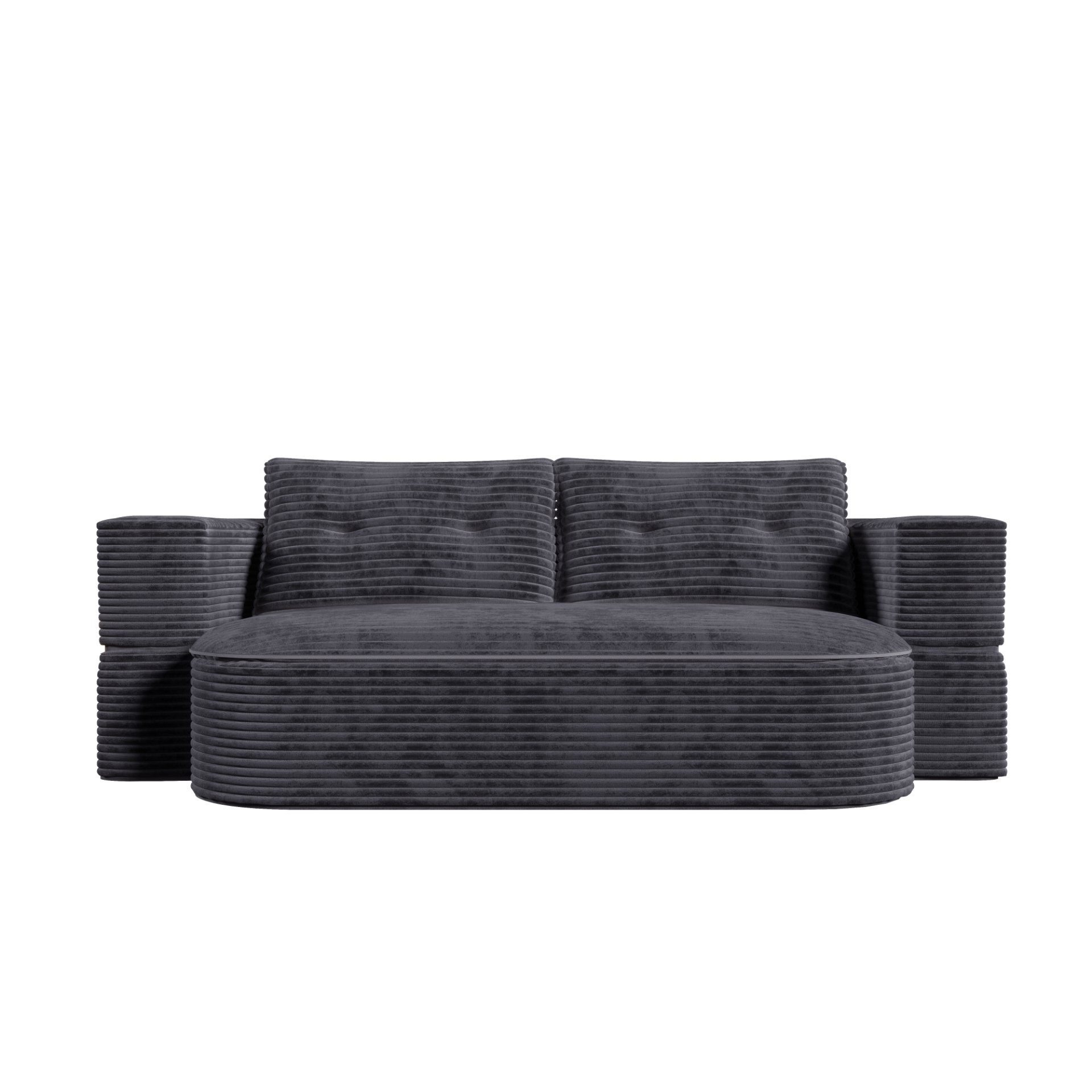 2 In 1 Foldable Sofa Plush Corduroy Sofa Convertible Floor Sofa Bed Deep Seating With Multi Functional Blanket Suitable For Living Rooms - Dark Gray - Image 13