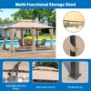 Outdoor Patio Gazebo Canopy Tent With Ventilated Double Roof And Mosquito Net, 13X10 Ft - Khaki - Image 18