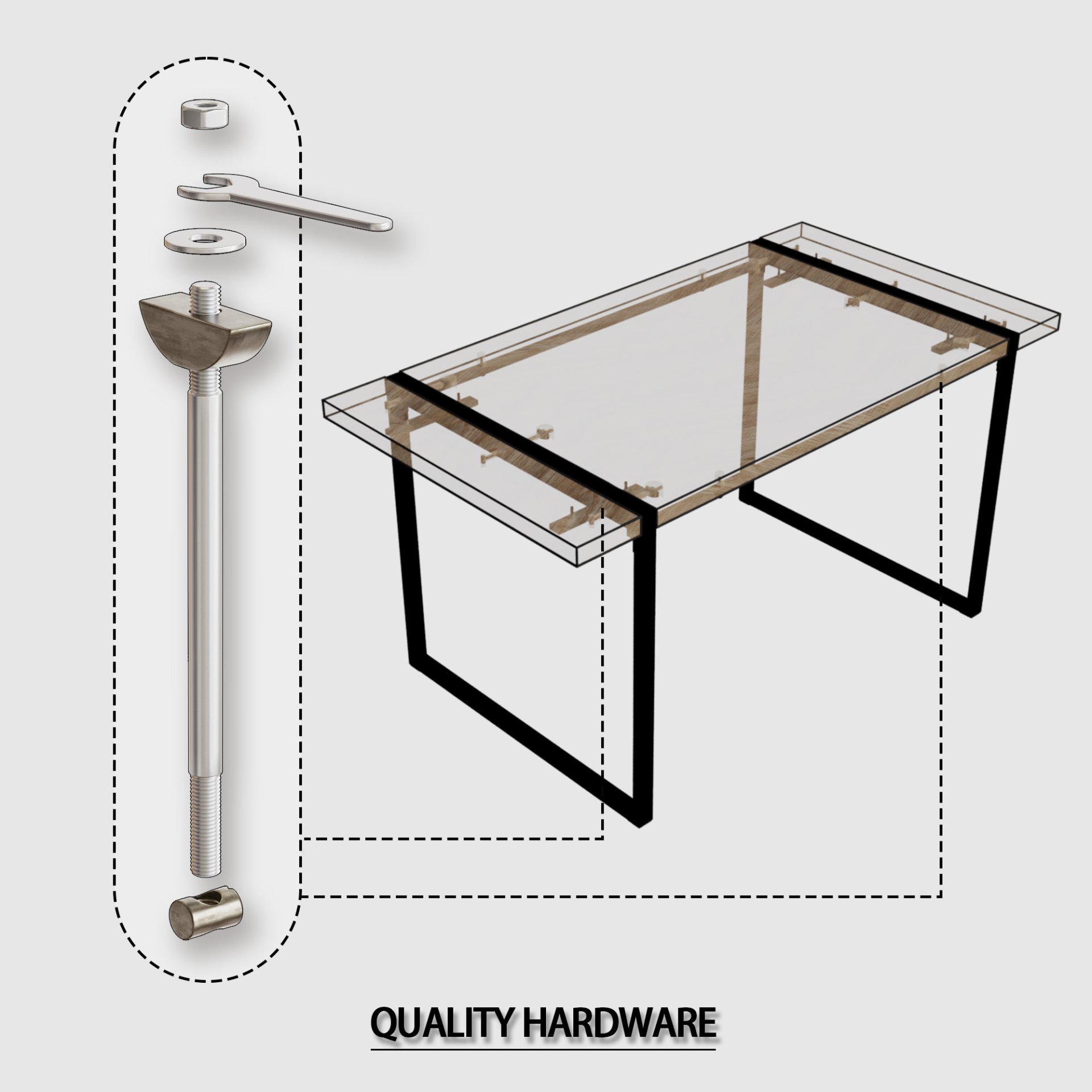 Modern Dining Table & Suede Chair Set With Rectangular Metal Base - Beige / Brown - Image 13