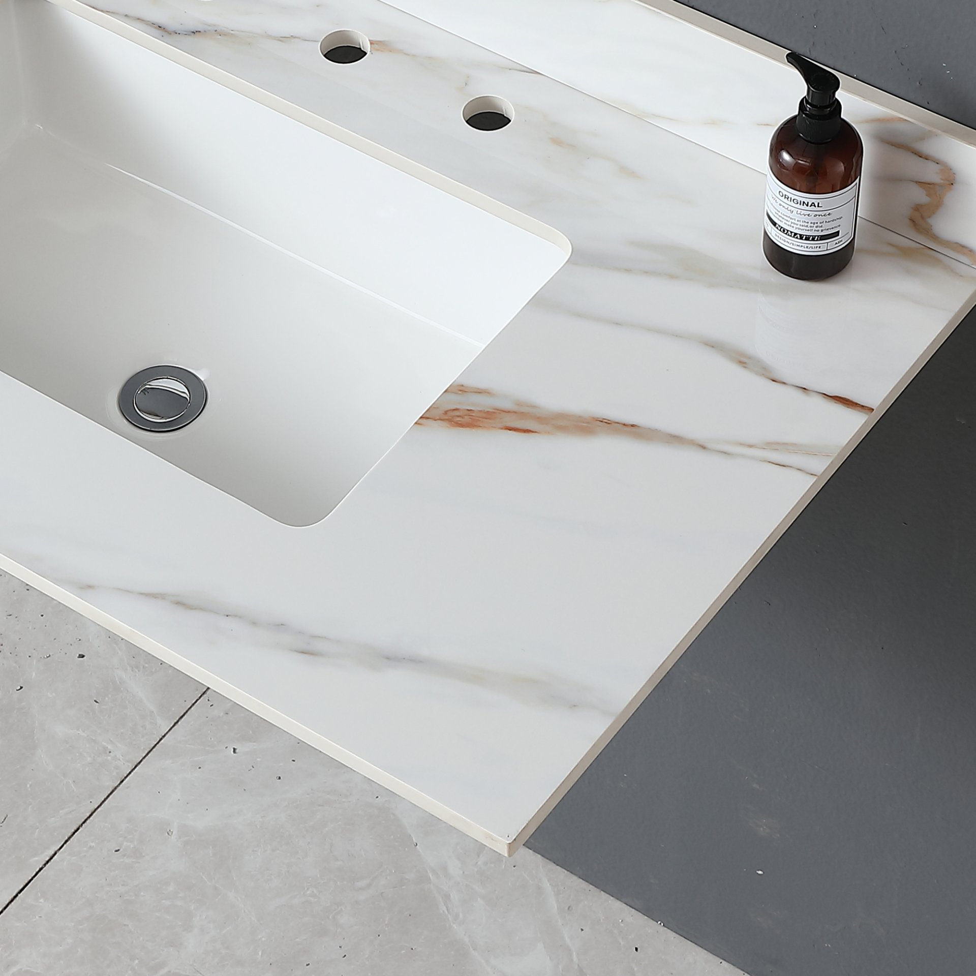 Vanity Top, Sintered Stone - Carrara White With Veins - Image 6