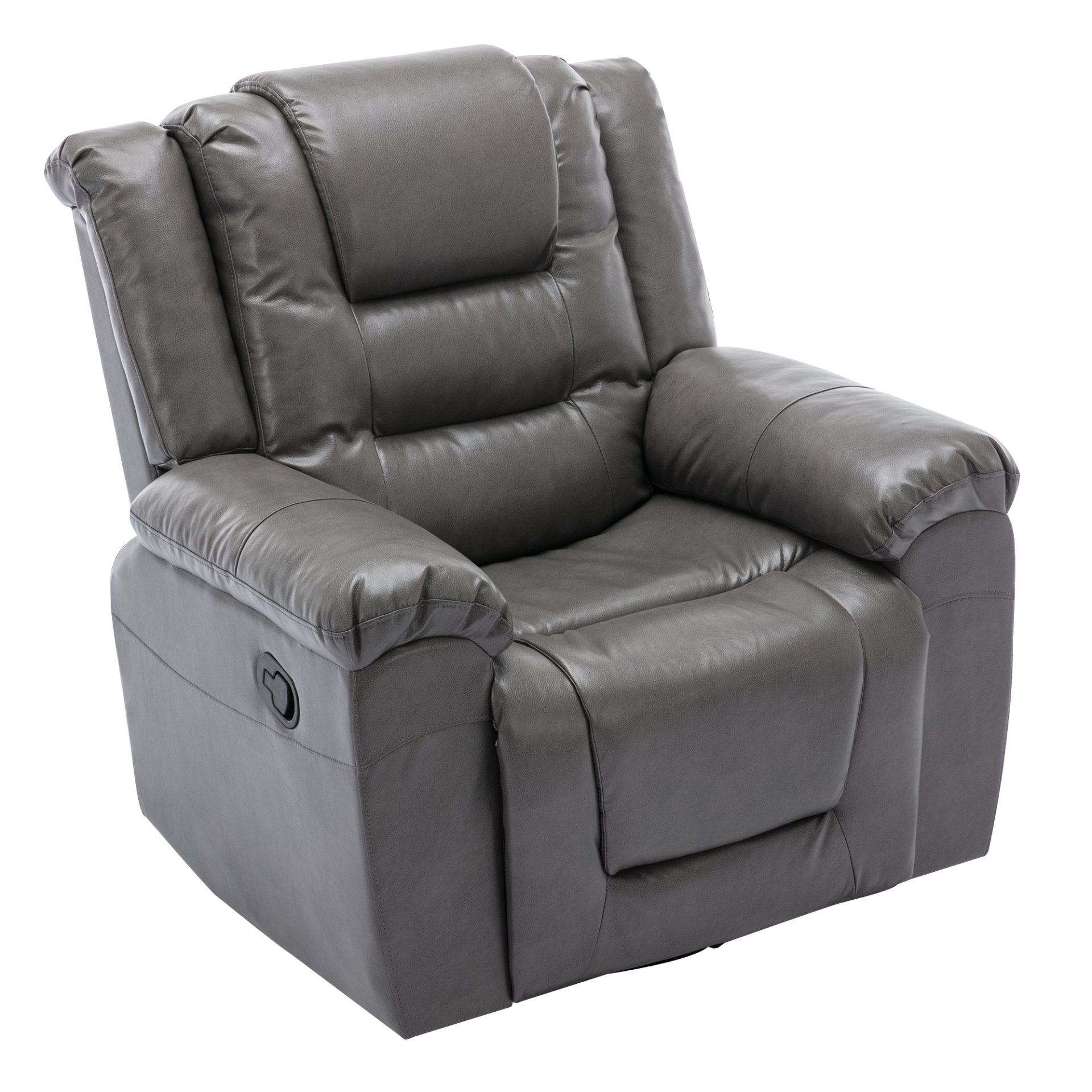 360° swivel And Rocking Home Theater Recliner Manual Recliner Chair With Wide Armrest For Living Room - Gray - Image 10