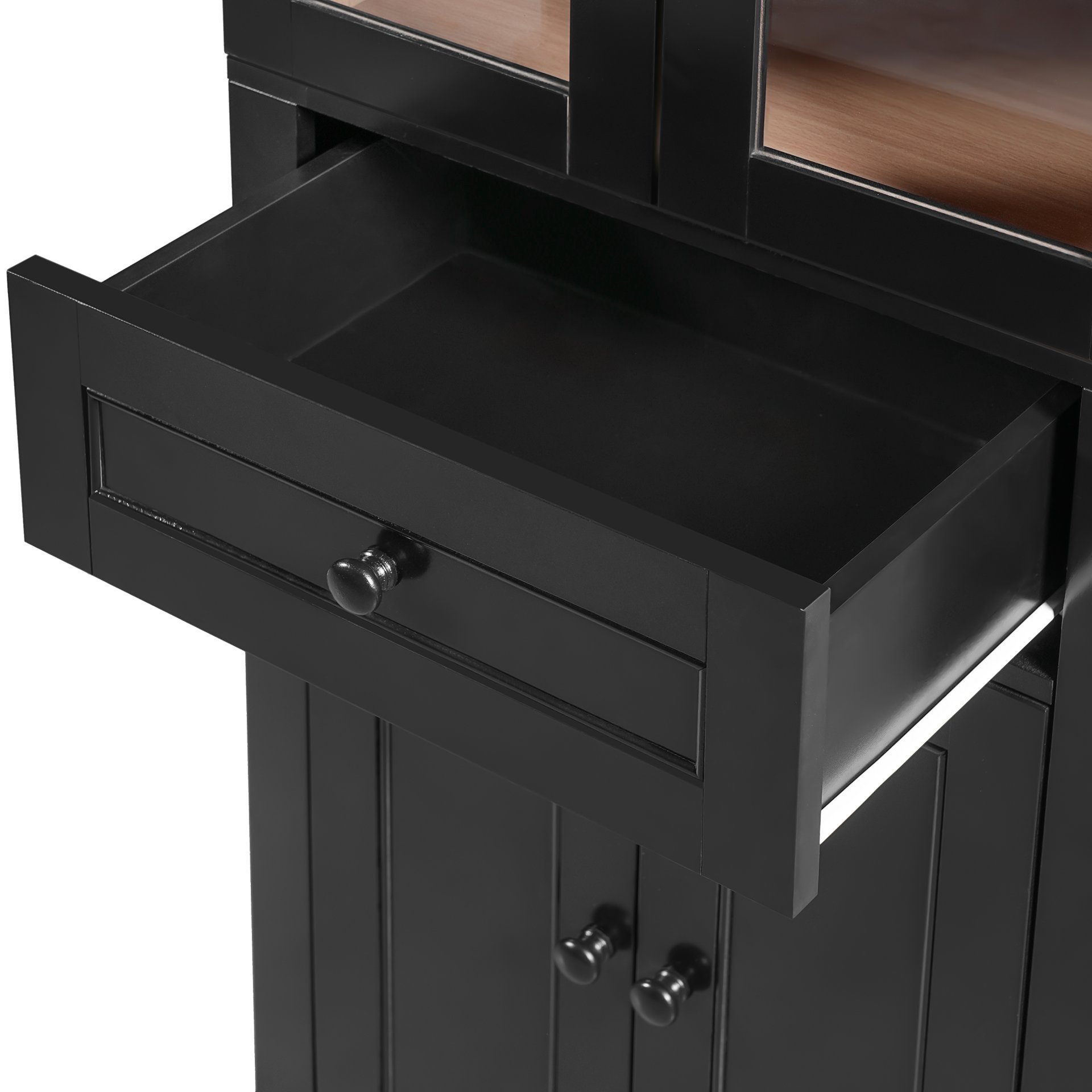 Bathroom Storage Cabinet, Adjustable Shelves & Drawer, Freestanding Linen Tower - Black - Image 17