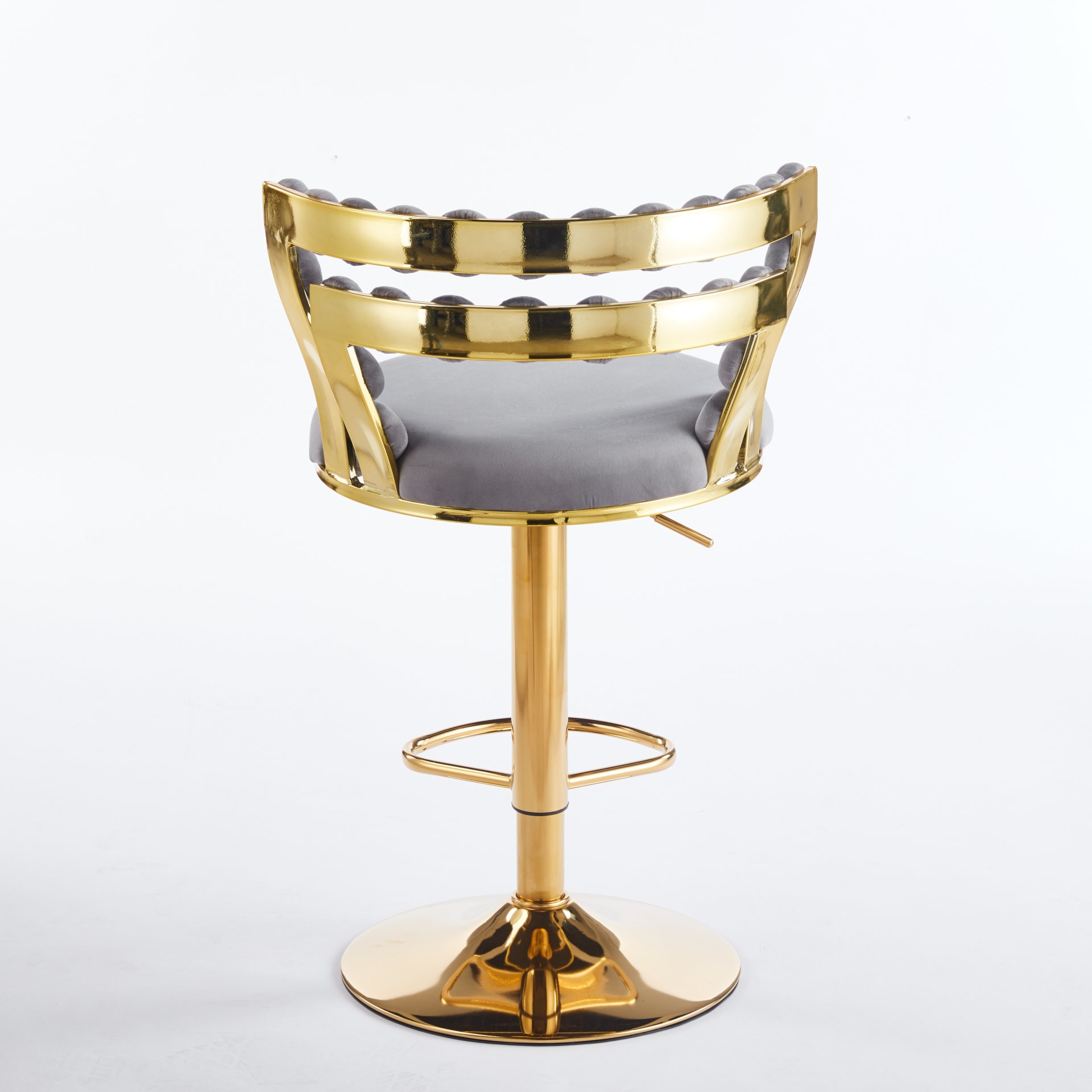 Bar Chair With Tube Legs (Set of 2) - Golden / Grey - Image 5