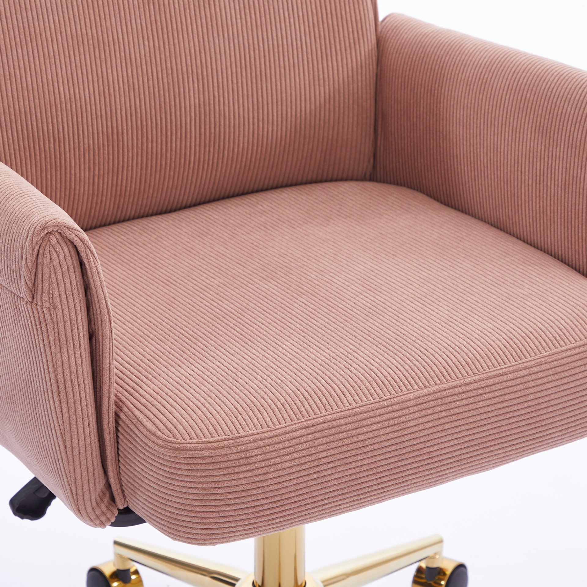 Ergonomic Mid Back Office Chair With Striped Fabric - Light Pink - Image 7