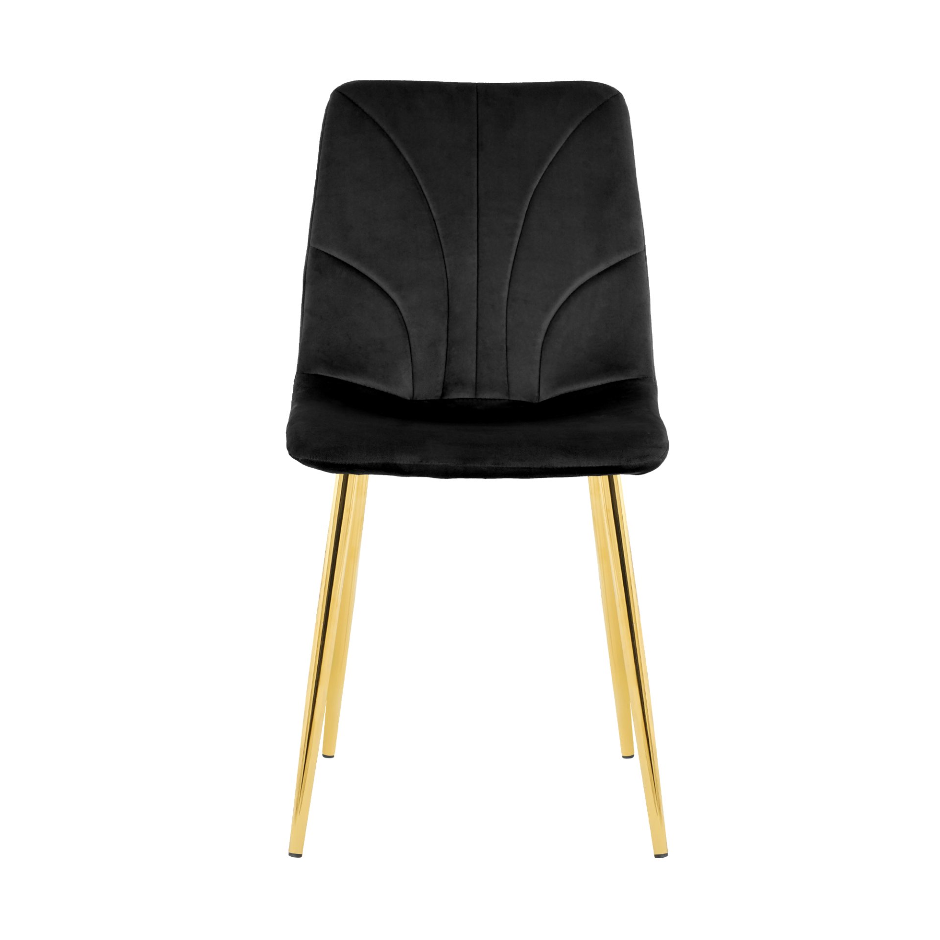 Modern Light Luxury Dining Chair With Gold Metal Legs (Set of 4) - Black - Image 15