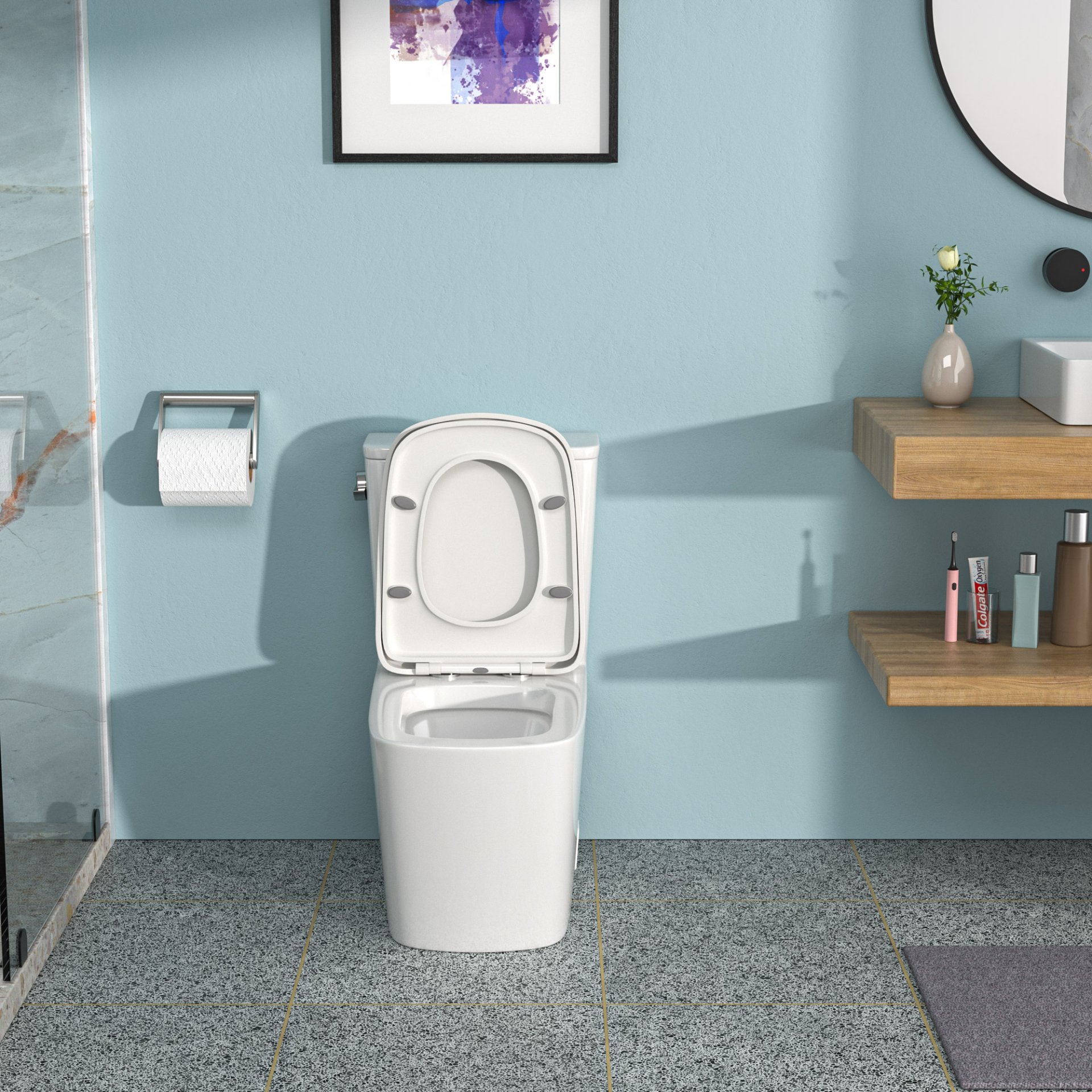 1 Piece Toilet With Single Flush And Soft Closing Seat - White - Image 5