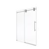 Frameless Single Sliding Shower Door With Bypass Design Clear Tempered Glass - Brushed Nickel - Image 13