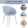 2 Piece Durable Single Chair With Mesh Hollow Out Design - Light Gray - Image 8