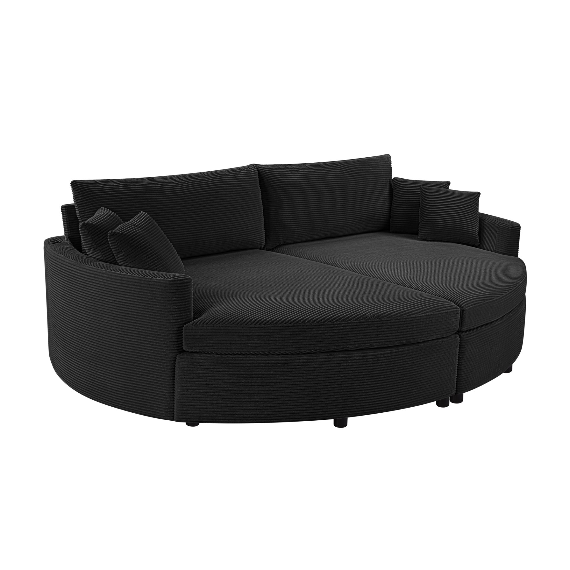 Oversized Double Chaise Lounge Sofa - Black - Image 8