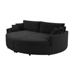 Oversized Double Chaise Lounge Sofa - Black