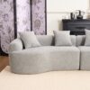 4 Seater Sofa With Chenille Fabric, 30D, 60 Hardness Full Sponge, 4 Pillow For Living Room, Home Furniture Sleeper Sectional Sofa For Apartment - Gray - Image 25