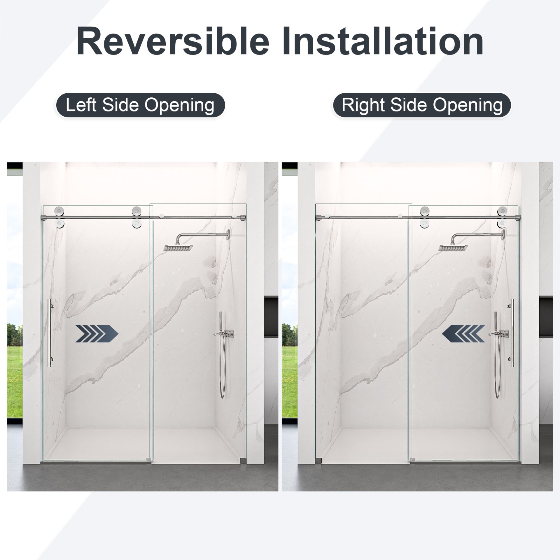 Frameless Single Sliding Shower Door With 8Mm Clear Tempered Glass - Chrome - Image 11