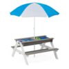 3-In-1 Kids Outdoor Wooden Picnic Table With Umbrella, Convertible Sand & Water, ASTM & CPSIA Certification - Gray - Image 8
