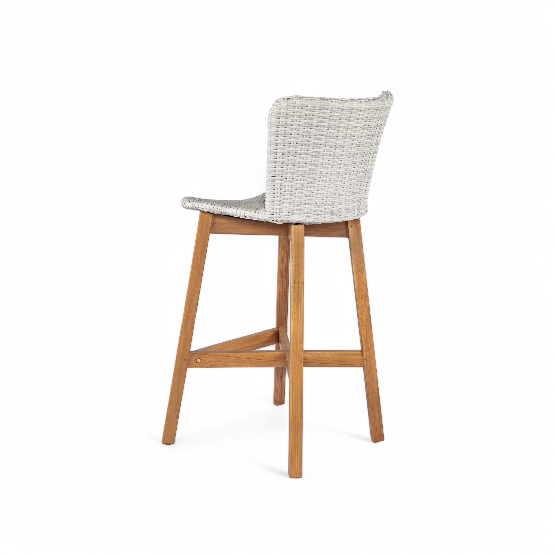 Lymington - Outdoor Bar Stool (Set of 2) - Light Gray / Teak - Image 9