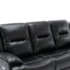 3 Seater Home Theater Recliner Manual Recliner Chair With A Led Light Strip Two Built-In Cup Holders For Living Room - Black - Image 23