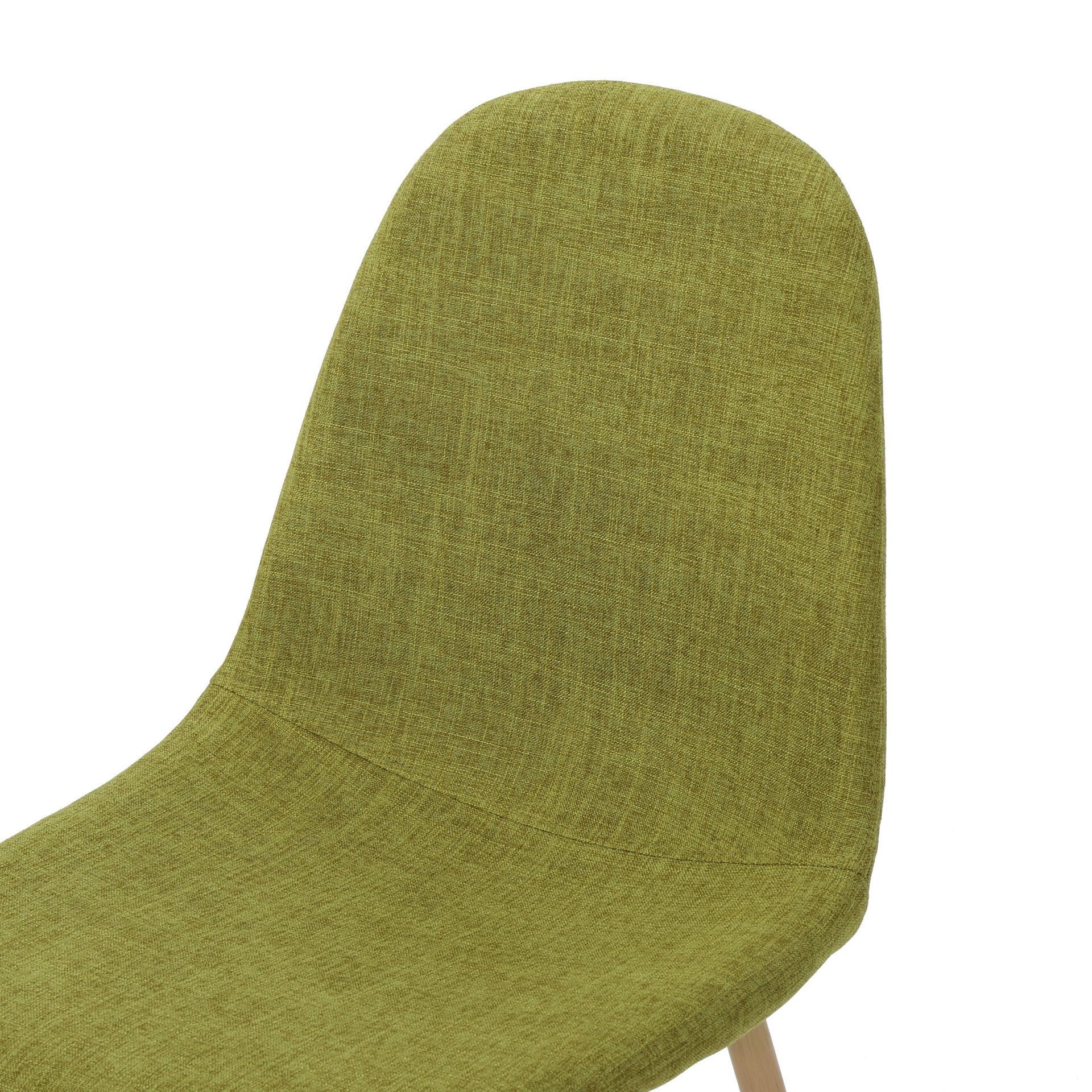 Contemporary Dining Chair Set With Upholstered Fabric And Iron Legs - Green / Light Brown - Image 12