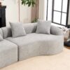 4 Seater Sofa With Chenille Fabric, 30D, 60 Hardness Full Sponge, 4 Pillow For Living Room, Home Furniture Sleeper Sectional Sofa For Apartment - Gray - Image 23