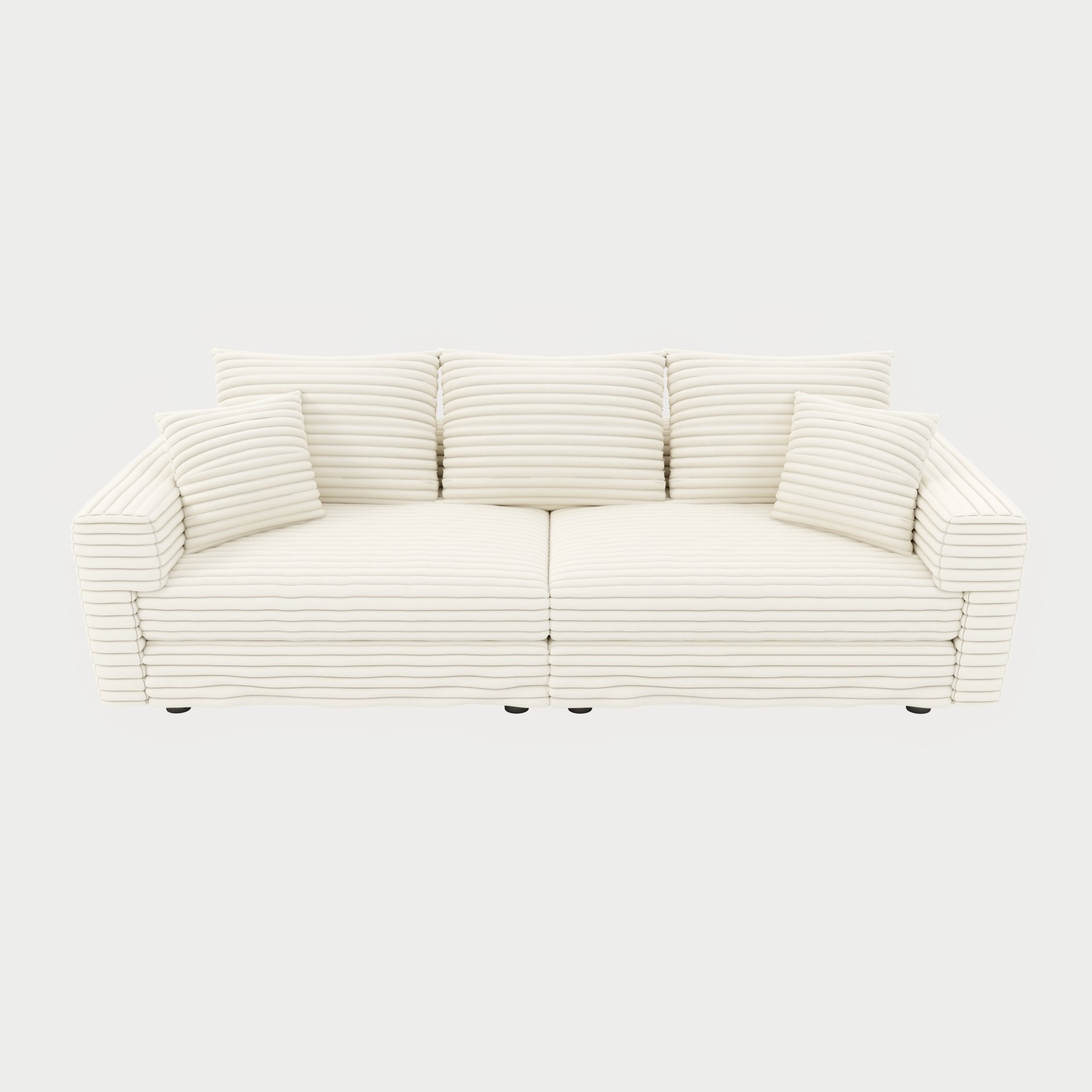 3 Seat Sofa, Convertible Deep Seat Sofa Lounge Chair For Living Room - Beige - Image 8