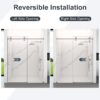 Frameless Single Sliding Shower Door With Bypass Design Clear Tempered Glass - Brushed Nickel - Image 11