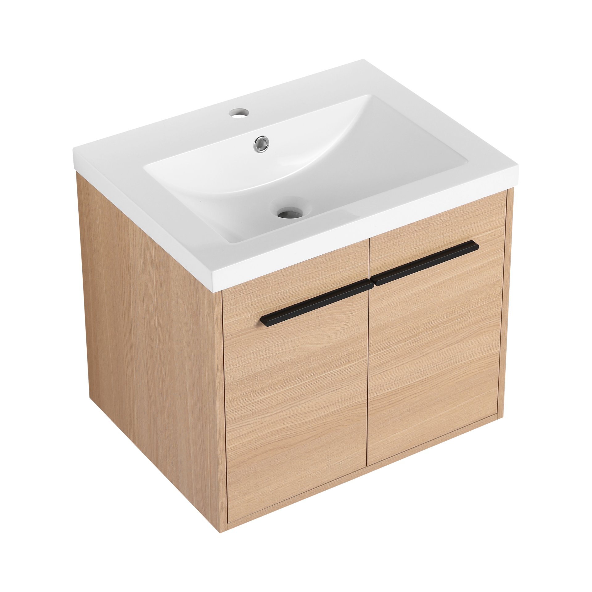 Bathroom Vanity Set With Resin Countertop Sink, 2 Doors - Oak - Image 16