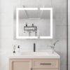 36" X 30" Medicine Cabinet With LED Vanity Mirror, Anti-Fog Recessed Or Surface Mount Bathroom Double Door Large Storage 3000K~6000K Bright Lighted Aluminum Storage Cabinet With Touch Switch - Silver - Image 9