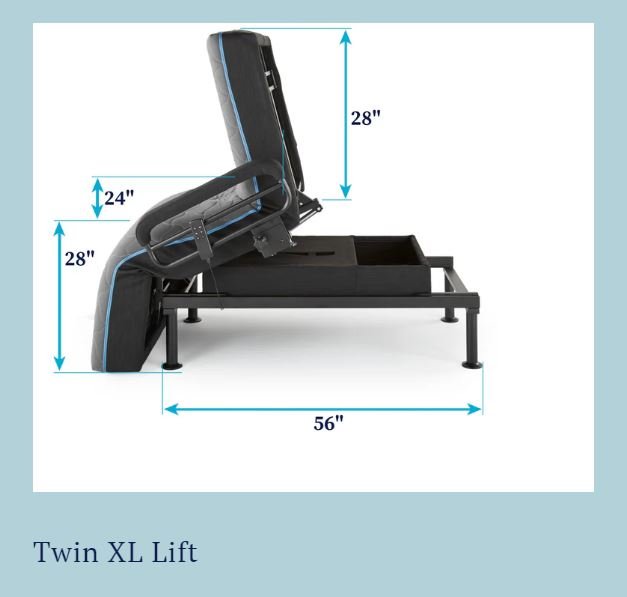 Adjustable Sleep To Stand Bed With Convenient Lift Assist Txl - Blue - Image 7