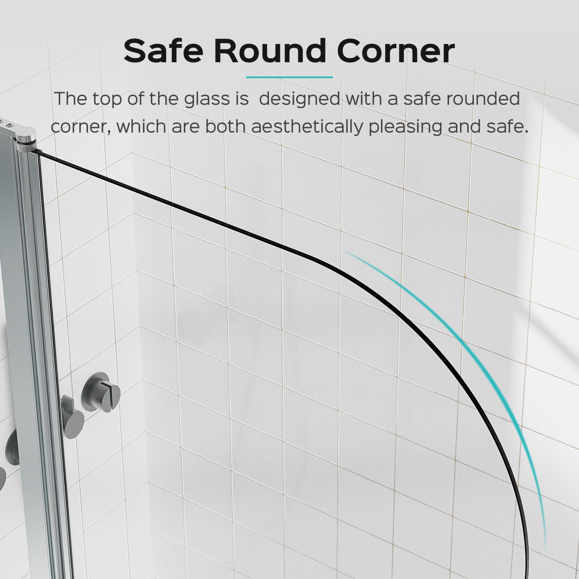 Frameless Folding Shower Doors For Bathtub With Pivot Tub Glass Door - Chrome - Image 8