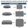 Outdoor Deep Seat Cushions For Patio Furniture Replacement, Cushion Set For Sectionals - Sky Blue - Image 3