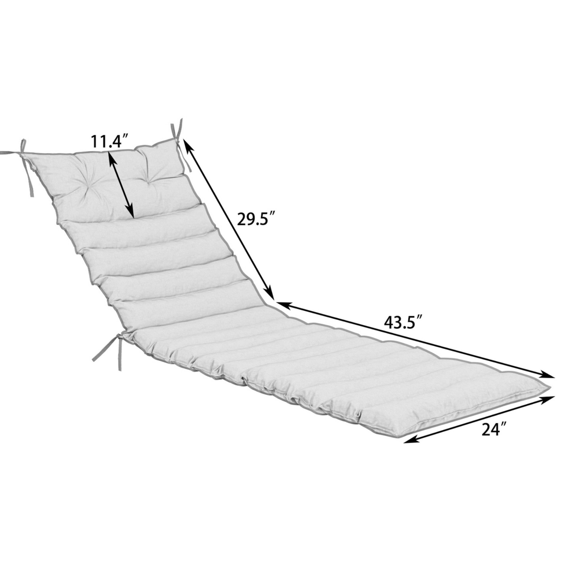 2 Piece Outdoor Chaise Lounge Cushion Set, Replacement Cushions For Patio Furniture - Navy Blue - Image 3