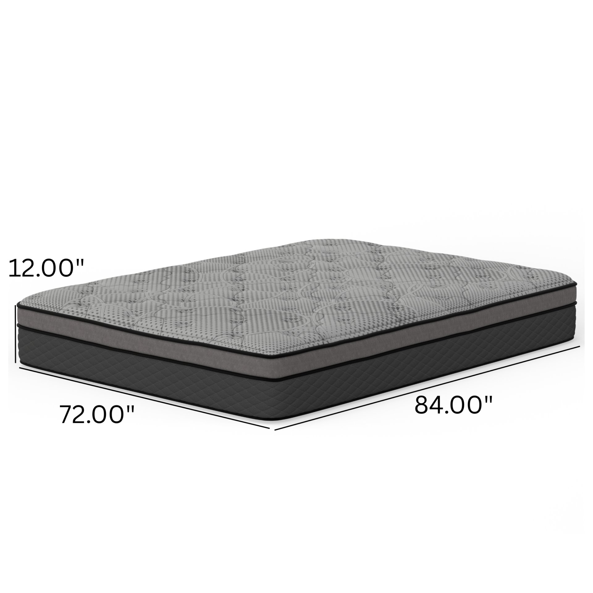 CS Hybrid - 12" California King Pocket Coil Mattress - Black / Gray - Image 9
