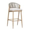 Outdoor Bar Height Aluminum Frame Counter Stools With Scallop Shaped Backrest & Water Resistant Cushions (Set of 2) - Maple - Image 15