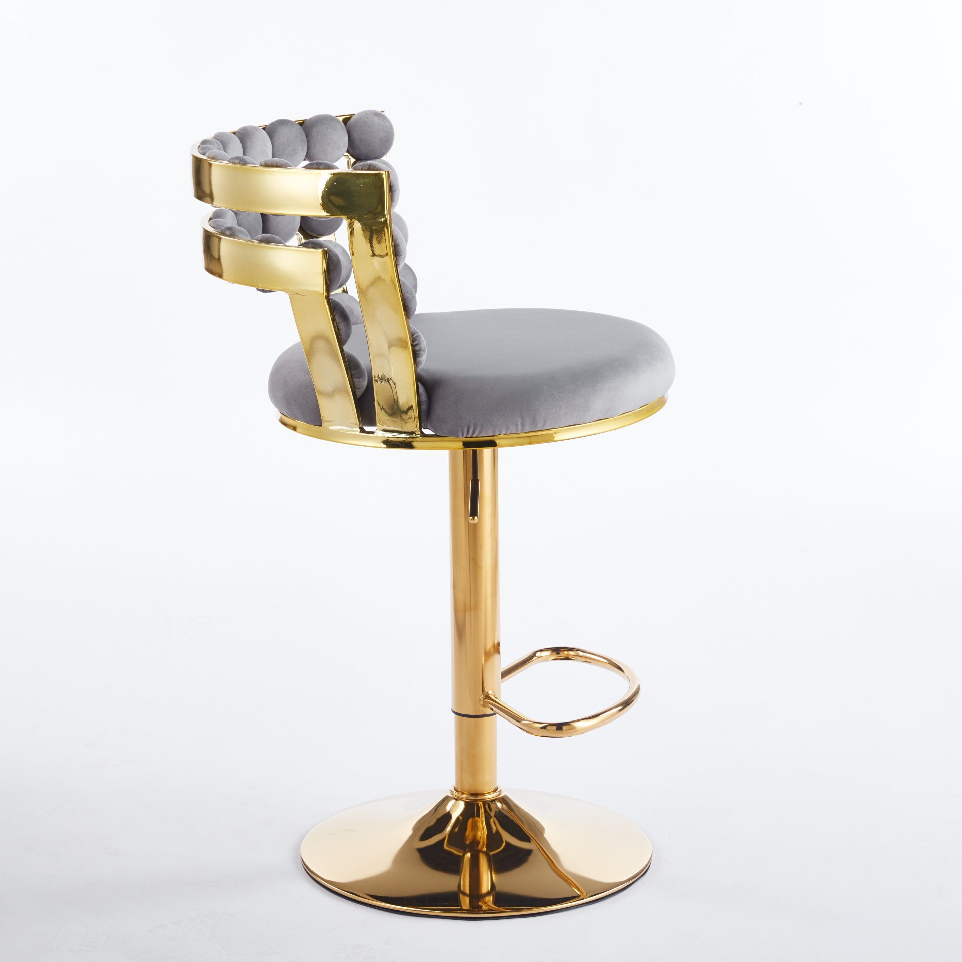 Bar Chair With Tube Legs (Set of 2) - Golden / Grey - Image 11