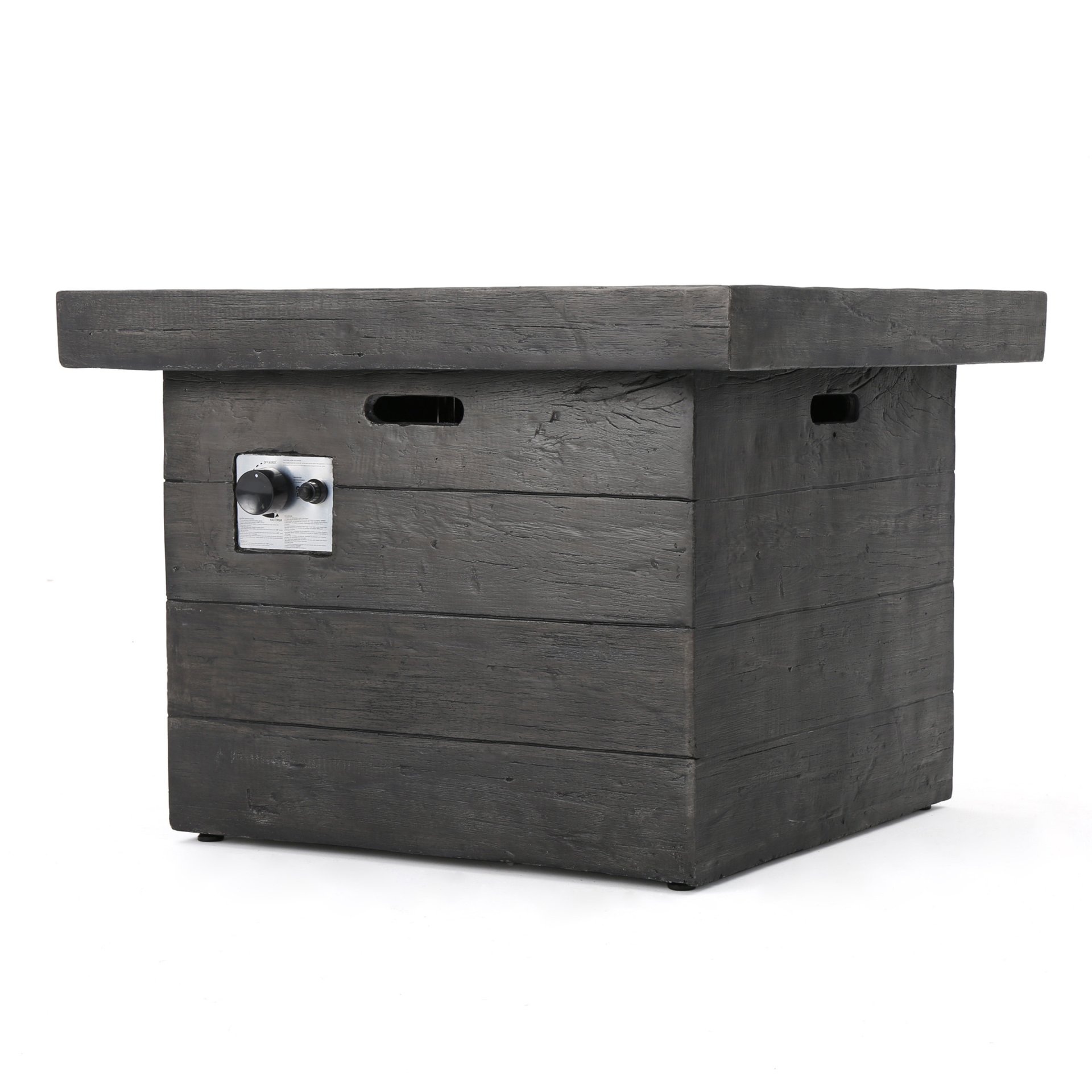 Anchorage - Wood Square Fire Pit 40, 000 Btu - Gray - Image 8