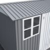 8 0 Ft Outdoor Storage Garden Tool Shed With Thickened Galvanized Steel With Sloped Roof & Double Lockable Door Storage Shed Large With 6 Vents - Gray - Image 5